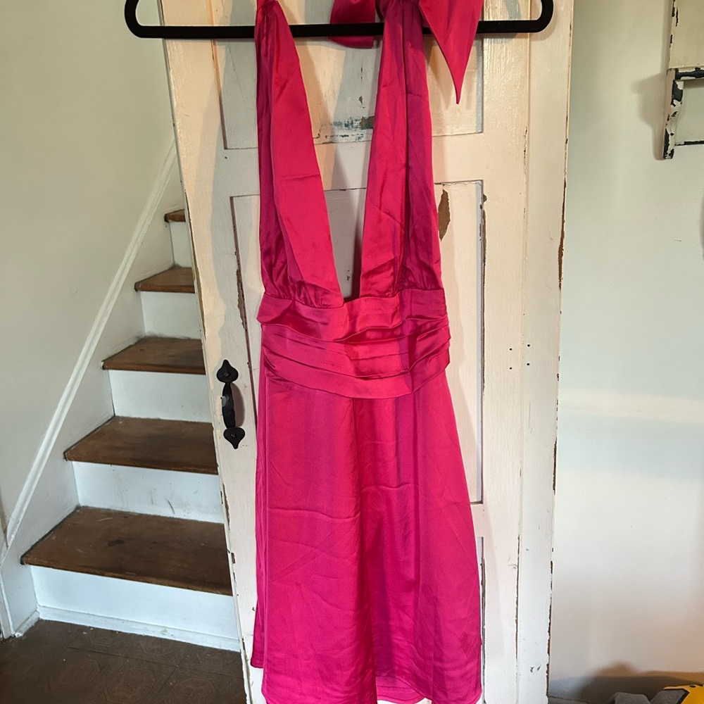 Vibrant Pink Halter Dress